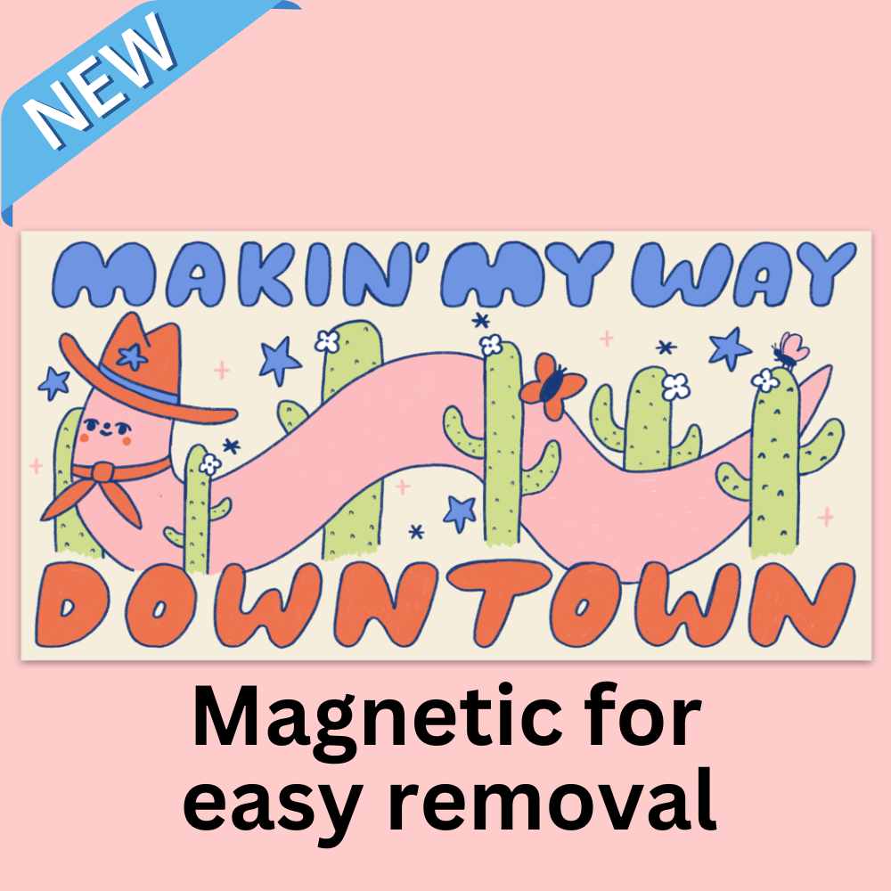 Making My Way Downtown Worm Bumper Magnet