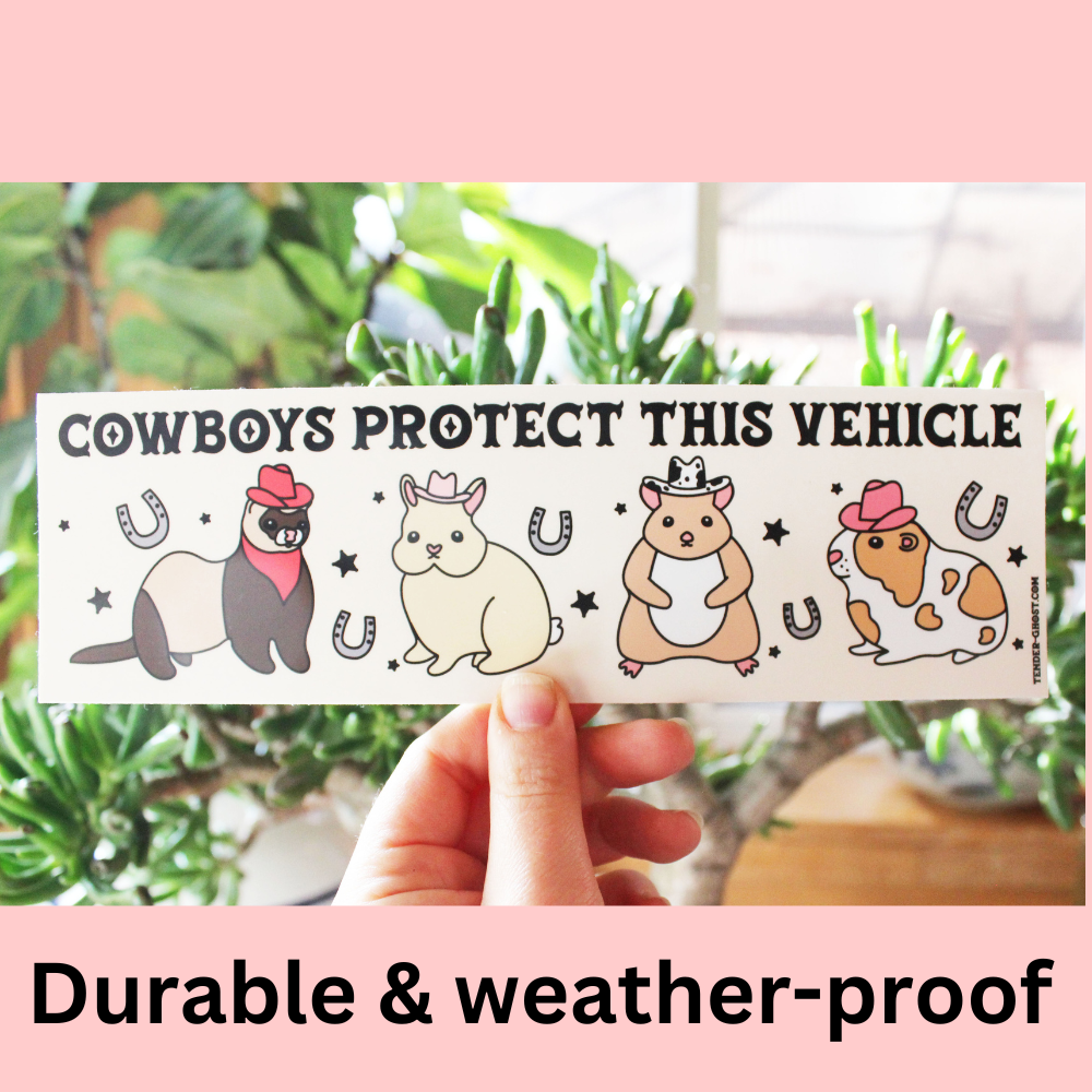 Cowboys Protect This Vehicle Bumper Sticker – Tender Ghost