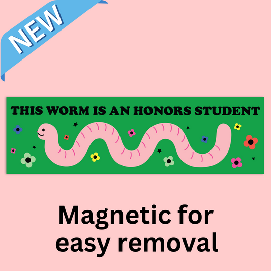 Honors Student Worm Bumper Magnet