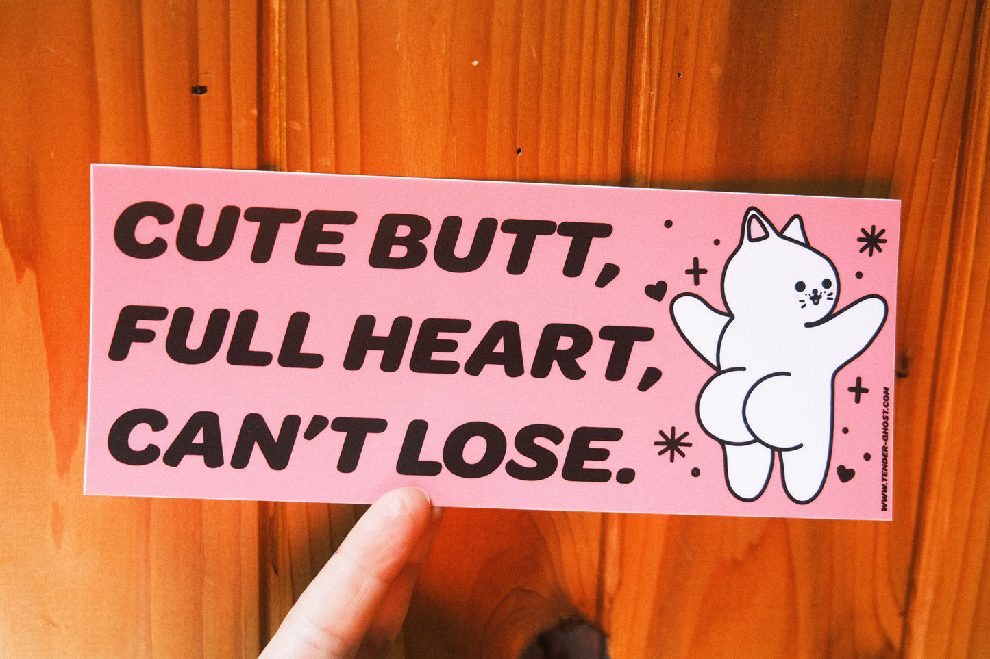 Cute Butt, Full Heart Bumper Sticker