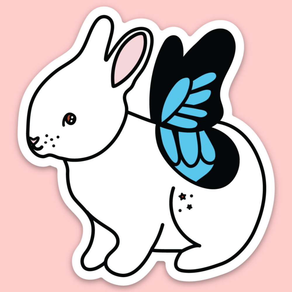 Bunny Butterfly Sticker