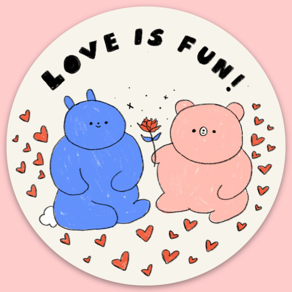 Love Is Fun Sticker