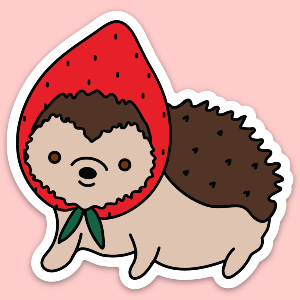 Strawberry Hedgehog Sticker