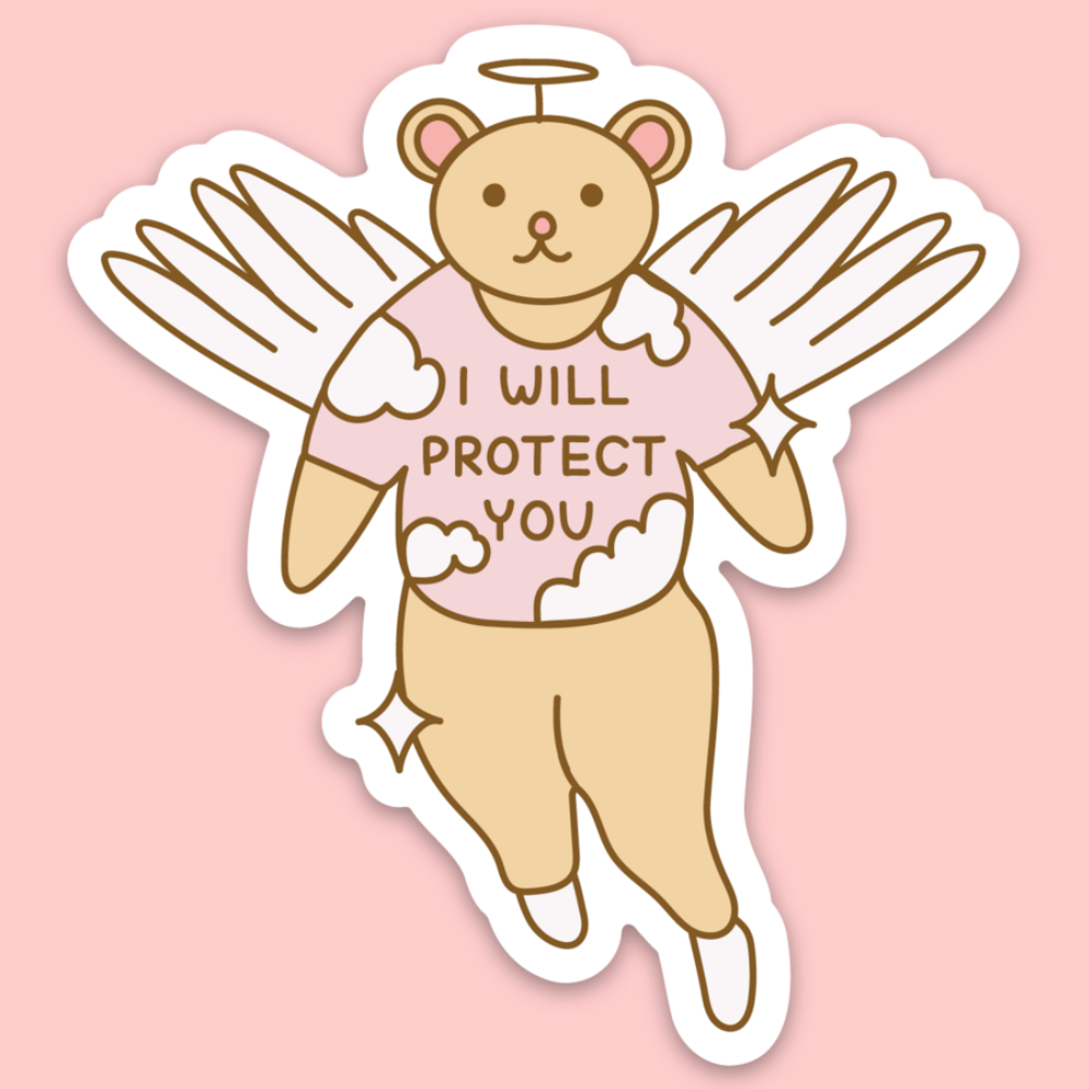 I Will Protect You Angel Sticker