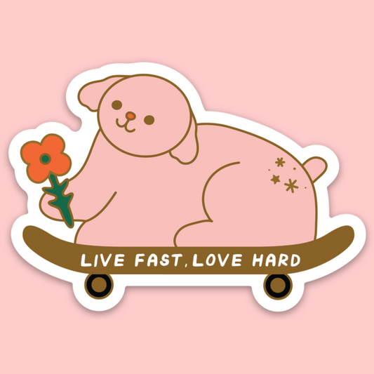 Live Fast Love Hard Sticker