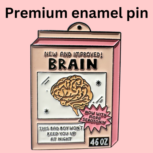 New and Improved Brain Enamel Pin