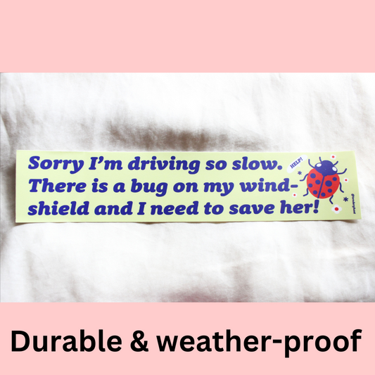 Bug On My Windshield Bumper Sticker