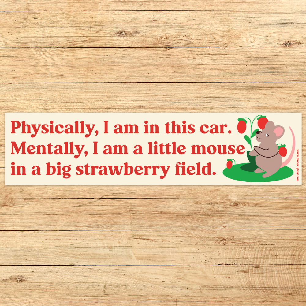Strawberry Mouse Bumper Sticker