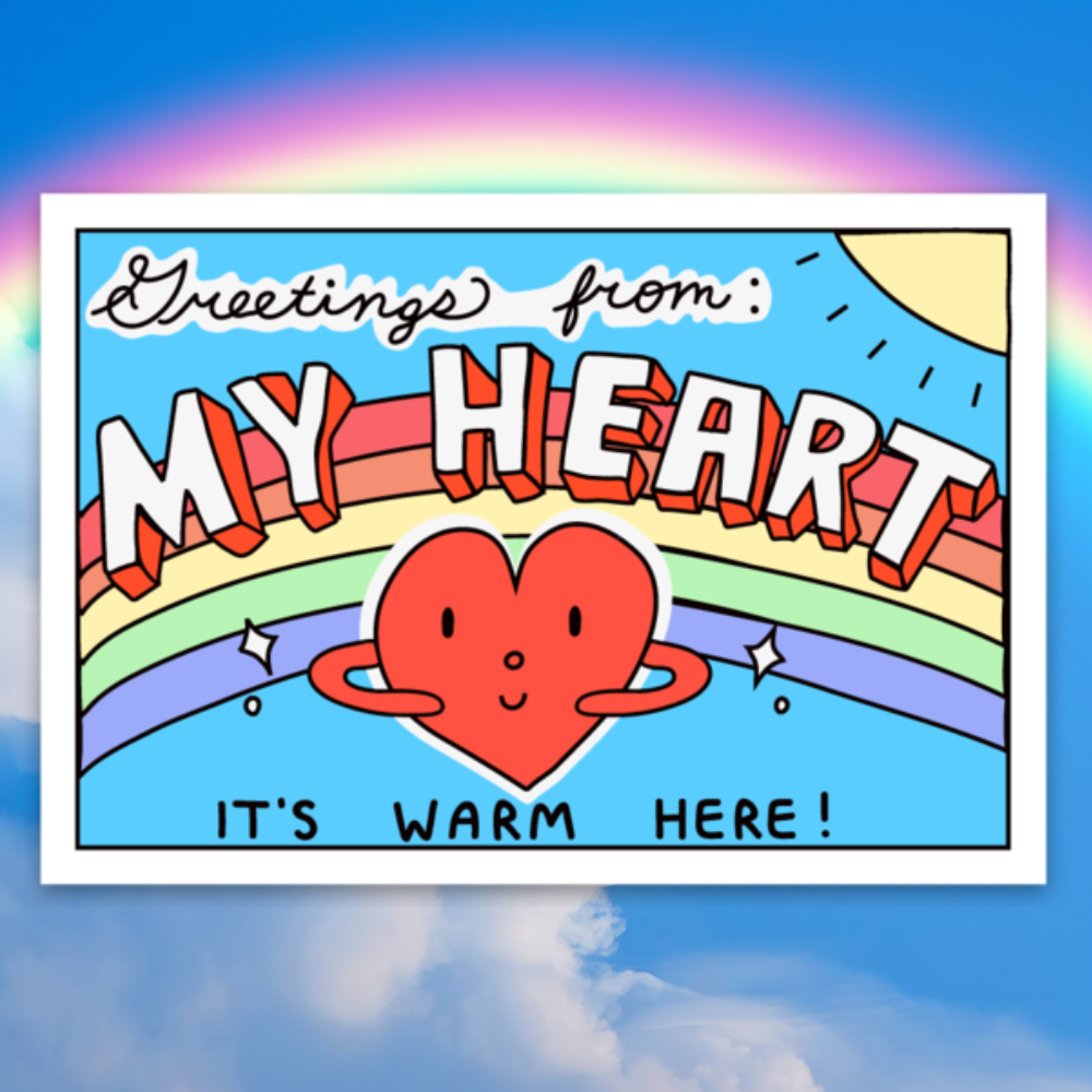 Greetings From My Heart Sticker
