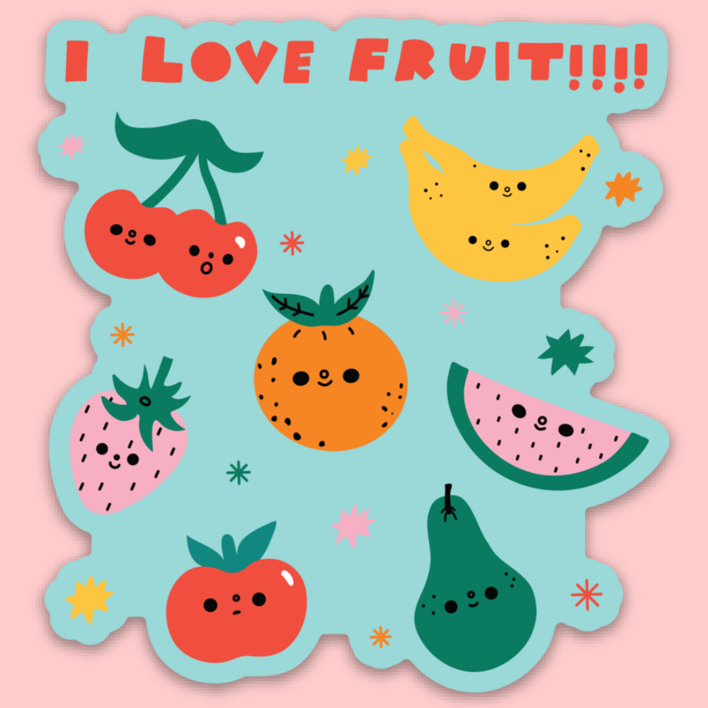 I Love Fruit Sticker