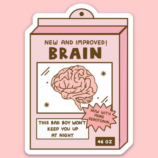 New And Improved Brain Sticker