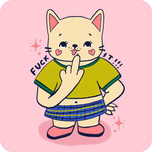 F It Kitty Sticker
