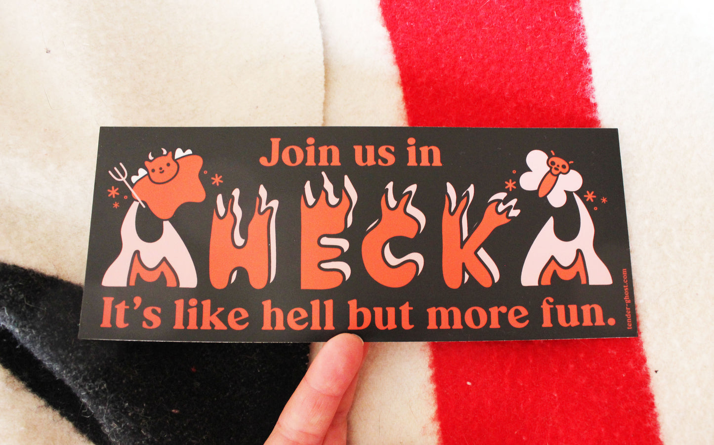 Join Us In Heck Bumper Sticker