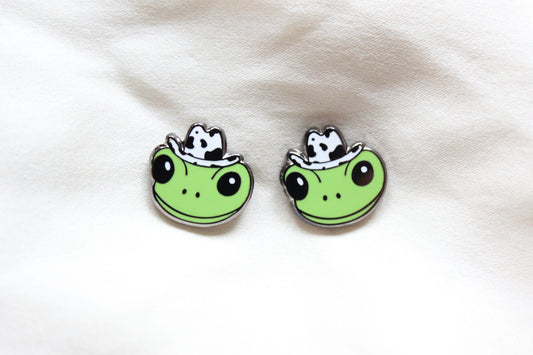 Cowboy Frog Earrings