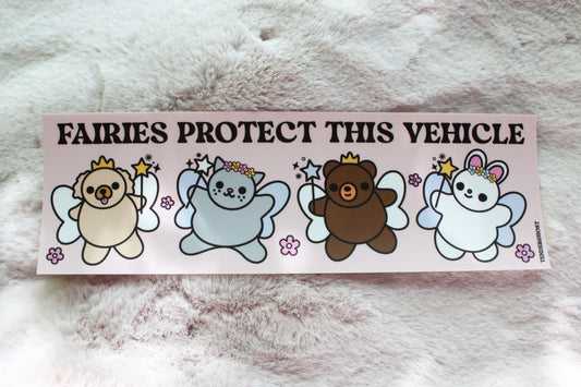 Fairies Protect This Vehicle Bumper Sticker